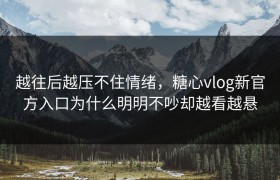 越往后越压不住情绪，糖心vlog新官方入口为什么明明不吵却越看越悬