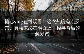 糖心vlog在线观看：这次热度有点反常，真相未必在明面上，探寻背后的触发点