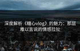 深度解析《糖心vlog》的魅力：那层难以言说的情感拉扯