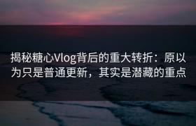 揭秘糖心Vlog背后的重大转折：原以为只是普通更新，其实是潜藏的重点