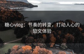 糖心vlog：节奏的转变，打动人心的软文体验