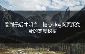 看到最后才明白，糖心vlog网页版免费的热度秘密
