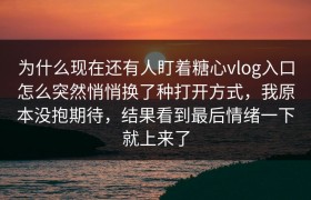 为什么现在还有人盯着糖心vlog入口怎么突然悄悄换了种打开方式，我原本没抱期待，结果看到最后情绪一下就上来了