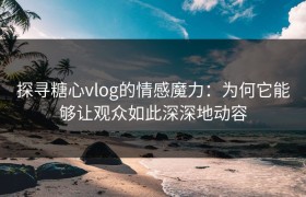 探寻糖心vlog的情感魔力：为何它能够让观众如此深深地动容