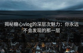 揭秘糖心vlog的深层次魅力：你永远不会发现的那一层