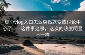 糖心vlog入口怎么突然就变成讨论中心了——这件事这事，这次的热度明显不一样