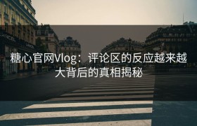糖心官网Vlog：评论区的反应越来越大背后的真相揭秘