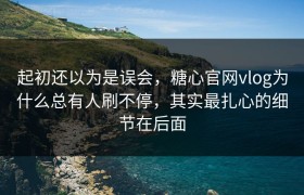 起初还以为是误会，糖心官网vlog为什么总有人刷不停，其实最扎心的细节在后面