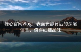 糖心官网Vlog：表面安静背后的深层信息，值得细细品味