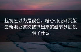 起初还以为是误会，糖心vlog网页版最新地址这次被扒出来的细节到底说明了什么