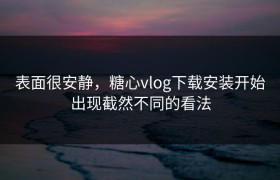 表面很安静，糖心vlog下载安装开始出现截然不同的看法