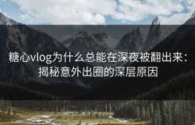 糖心vlog为什么总能在深夜被翻出来：揭秘意外出圈的深层原因