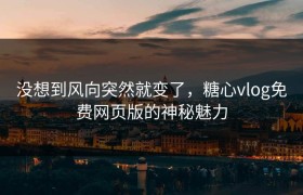 没想到风向突然就变了，糖心vlog免费网页版的神秘魅力