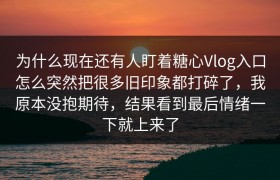 为什么现在还有人盯着糖心Vlog入口怎么突然把很多旧印象都打碎了，我原本没抱期待，结果看到最后情绪一下就上来了