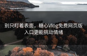 别只盯着表面，糖心Vlog免费网页版入口更能挑动情绪