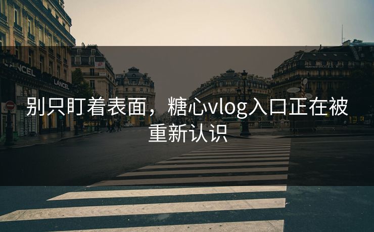 别只盯着表面，糖心vlog入口正在被重新认识