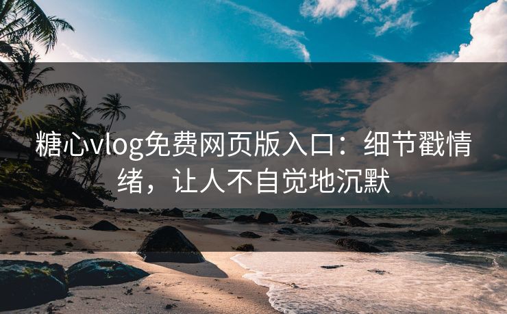 糖心vlog免费网页版入口：细节戳情绪，让人不自觉地沉默