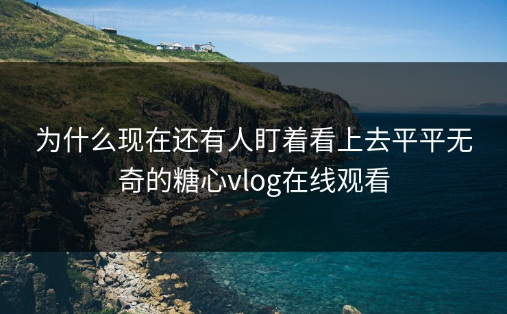 为什么现在还有人盯着看上去平平无奇的糖心vlog在线观看