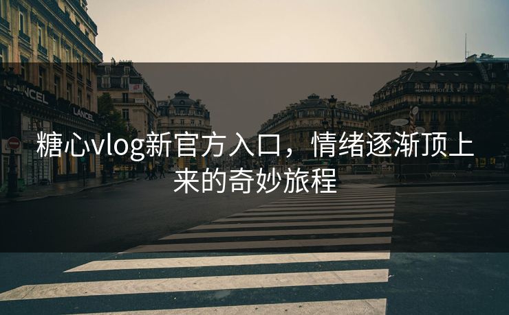 糖心vlog新官方入口，情绪逐渐顶上来的奇妙旅程