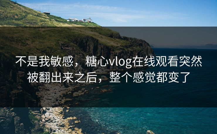 不是我敏感，糖心vlog在线观看突然被翻出来之后，整个感觉都变了