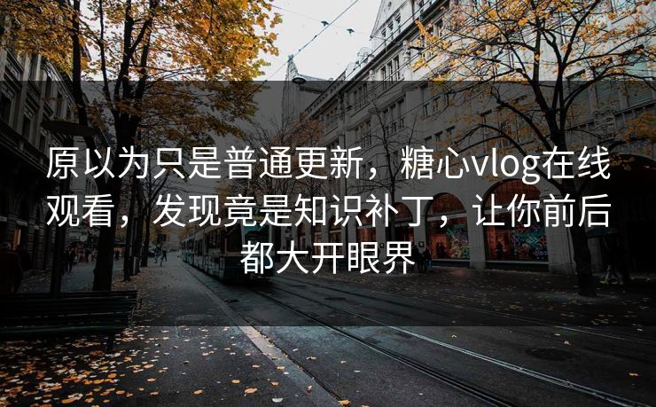 原以为只是普通更新，糖心vlog在线观看，发现竟是知识补丁，让你前后都大开眼界
