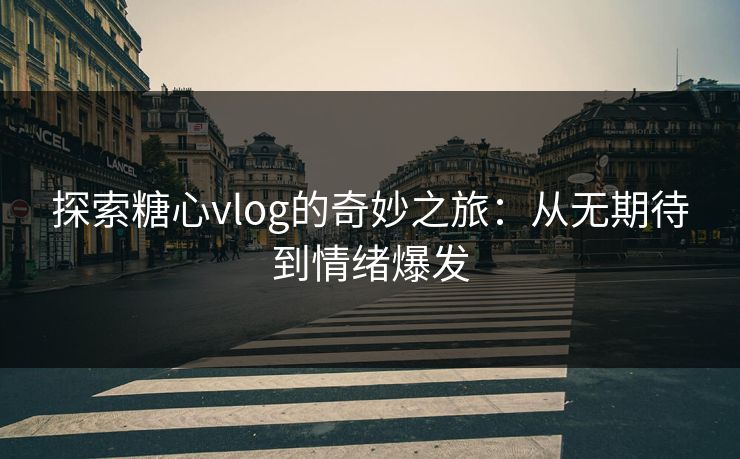 探索糖心vlog的奇妙之旅：从无期待到情绪爆发