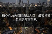糖心Vlog免费网页版入口：最容易被忽视的那层信息