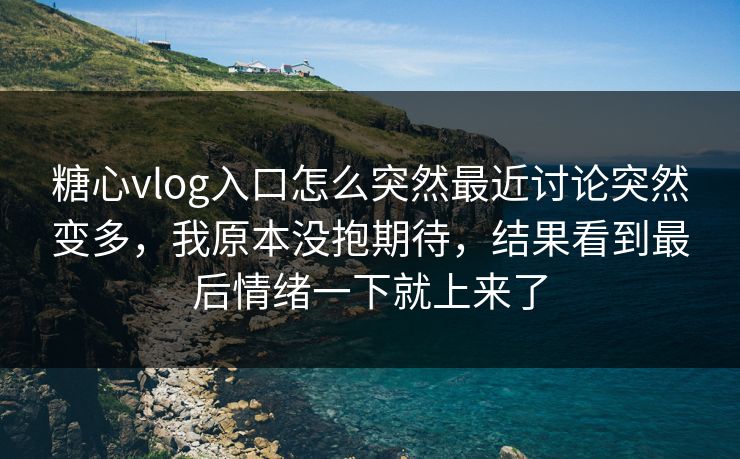 糖心vlog入口怎么突然最近讨论突然变多，我原本没抱期待，结果看到最后情绪一下就上来了