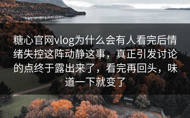 糖心官网vlog为什么会有人看完后情绪失控这阵动静这事，真正引发讨论的点终于露出来了，看完再回头，味道一下就变了